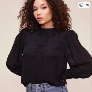 ASTR the Label Monarch Black Women's Top, Medium EUC